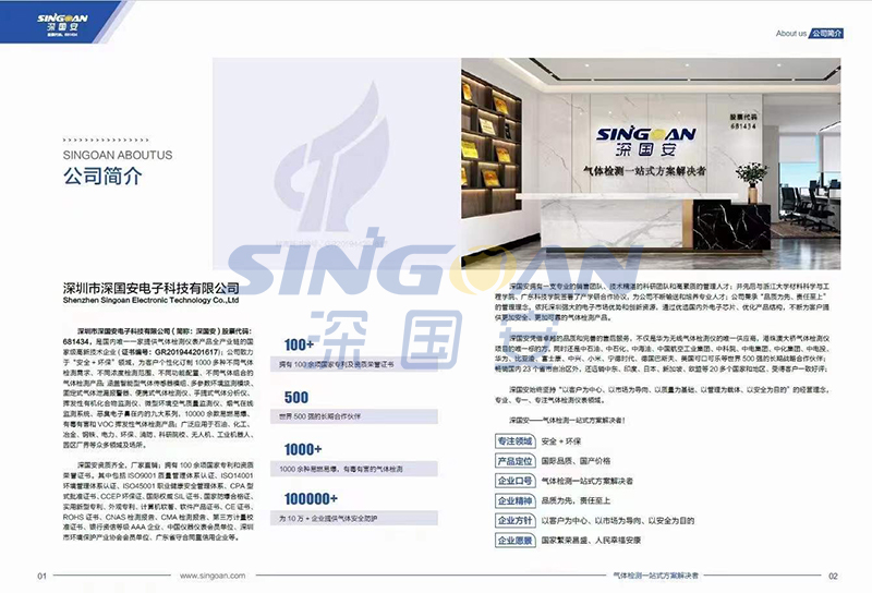 深國(guó)安電子氣體檢測(cè)儀新版畫冊(cè)